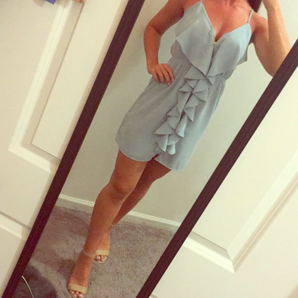Elegant pale blue summer dress